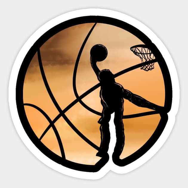 Sundown Basketball Dunkin Shadow Basket Board Sticker by SinBle